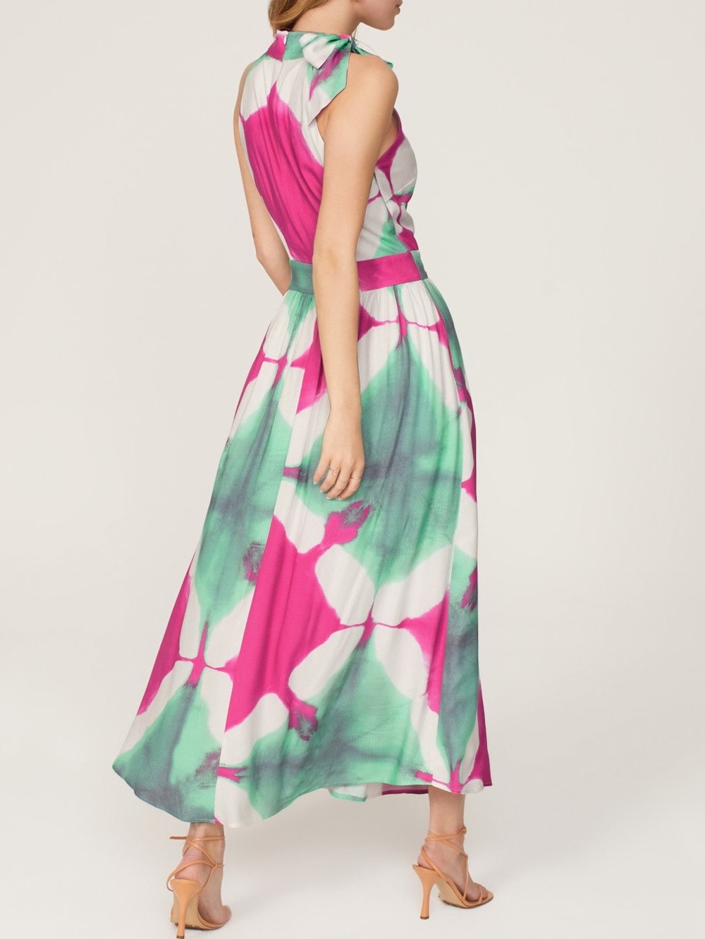 Busayo Collective Tie Dye Halter Dress Vacation Sz 6 - Picture 2 of 15